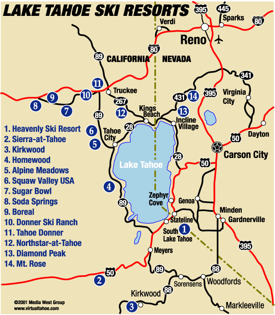 Tahoe Ski Resort Map Moving to Sacramento